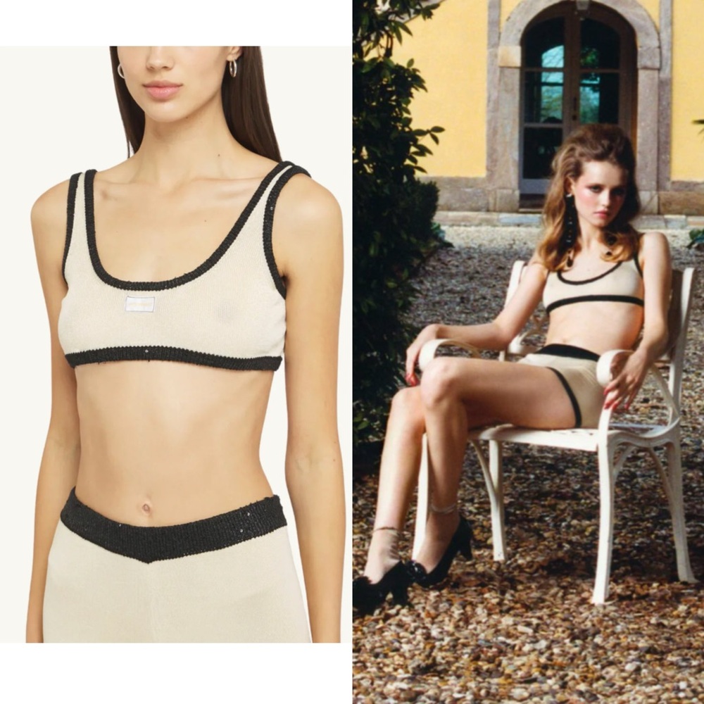 Asta Resort Naomi Contrast Bralette & Short - Champagne